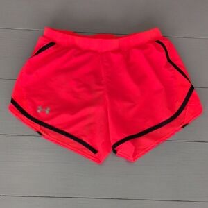 Under Armour UA Women's Fly By Heat Gear Bright Red Running Shorts Size Small S